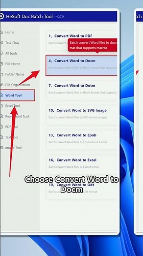 Batch convert Word DOCX files to DOCM on Windows