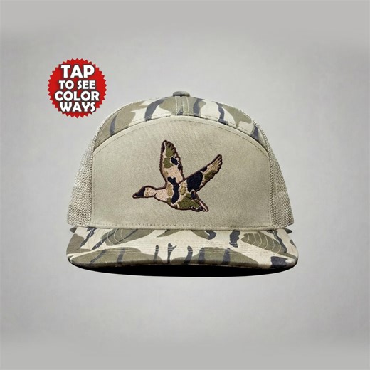 Old School Camo Duck Hat, Embroidered Flying Duck Snapback Cap - Etsy