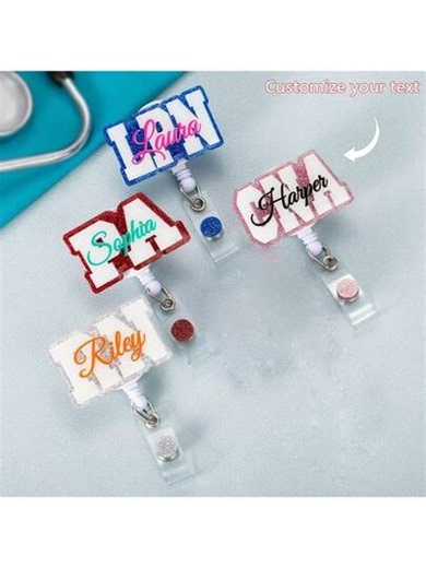 Individualisierter Rollabzeichen, süßer Name, geeignet für PA, LAB, LPN, TECH, MD, RMA, BSN, EMT, CNA, LVN, RN und andere Fachkräfte im Gesundheitswesen, langanhaltend, farbig, süß, niedlich, lustig, Kawaii, Millennials-Stil, modisch, unisex, lässig, individualisiert, personalisiert, einzigartig, ideales Geschenk für ihn, sie, Freund, Freundin, Familie, Freunde | SHEIN