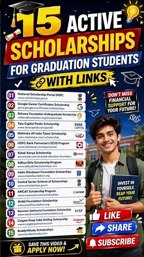 These 15 Scholarships may be the fuel for your careers!