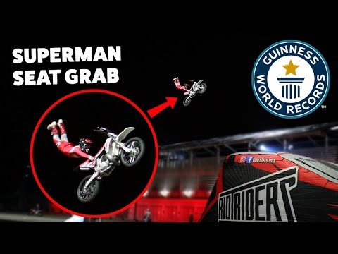 Most Motorbike Superman Seat Grabs in One Minute - Guinness World Records