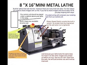 MX 210 Lathe - 8 X 16 Mini Lathe - CD 210 Lathe - Servo Motor Upgrade Controller Bracket Portion