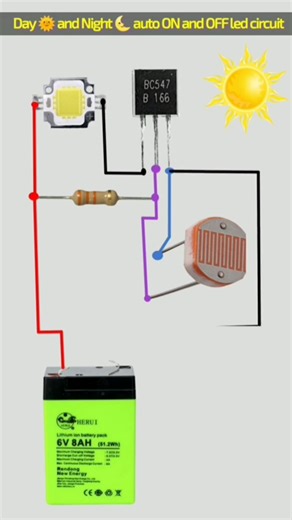 Auto Night LED Light Circuit LDR Sensor LDR Project #shorts #shortvideos #electronic #3millionviews