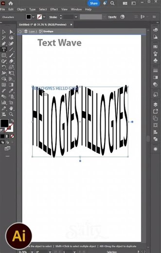 Text Wave in Illustrator