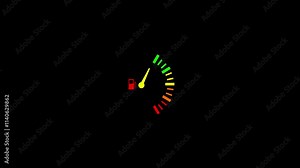 Gas and fuel gauge icon needle pointing Medium risk for business or safety contexts level of risk petrol, gasoline, diesel level count manometer, fuel indicator, gas meter. Fuel sensor. Car dashboard.