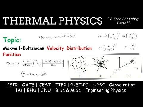 Lecture 72 : Maxwell-Boltzmann Velocity Distribution