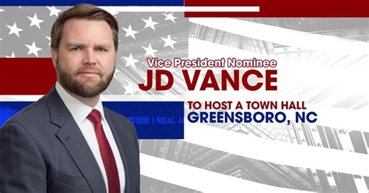 LIVE NOW: JD Vance's Town Hall in Greensboro, North Carolina 6p EDT