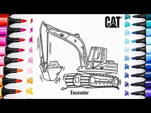 How To Draw Excavator. Coloring page