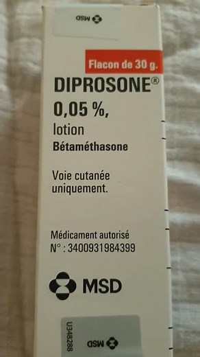 Lotion Diprosone 0.05% 30ml soigner eczéma cuir chevelu, contre le cuir chevelu irrité.