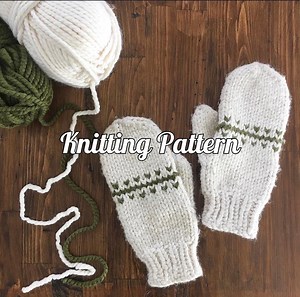 Knitting PATTERN Fair Isle Knitted Mittens, Mittens Pattern, Knitted Mittens - Etsy