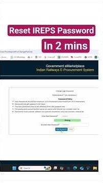 How to reset or change IREPS password | Ireps vendor password reset | Ireps login ka password change