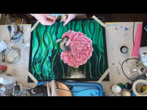 Time Lapse - Framed Carnation Beta Fish Painting