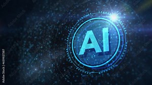 Artificial intelligence (AI), machine learning and modern computer technologies concepts. Stock Video