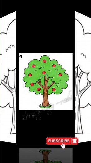 How to Draw a Realistic Tree in Just 4 Steps/ 49♥️ #TreeDrawing #StepByStep #EasyDrawing #NatureArt