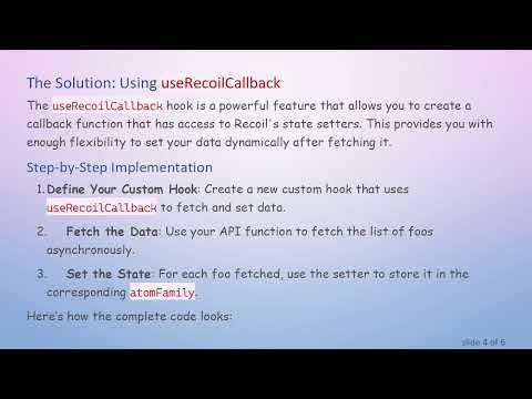 How to Dynamically Assign Data to an atomFamily with Recoil