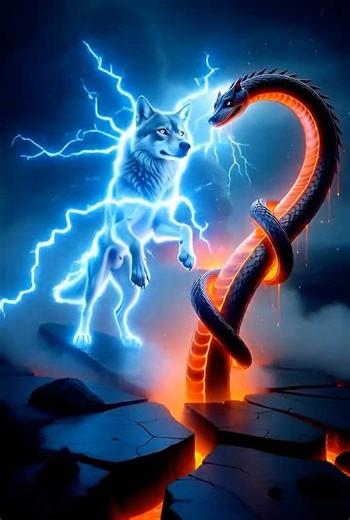 Thunder wolf vs Volcanic Snake ⚡️🔥