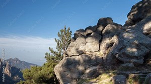 timelapse of the picturesque Bavella range of mountains in corsica, france
