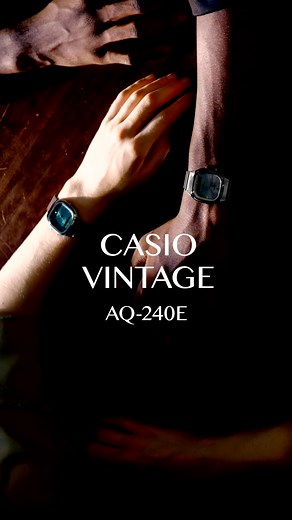 The Casio Vintage AQ-240. The softly rounded octagonal case pairs a classic dial with both hands and LCD with a simple metal band. Curved and straight lines blend in a retro-modern design that brings together vintage style and contemporary sophistication with a timeless shine. | Casio USA
