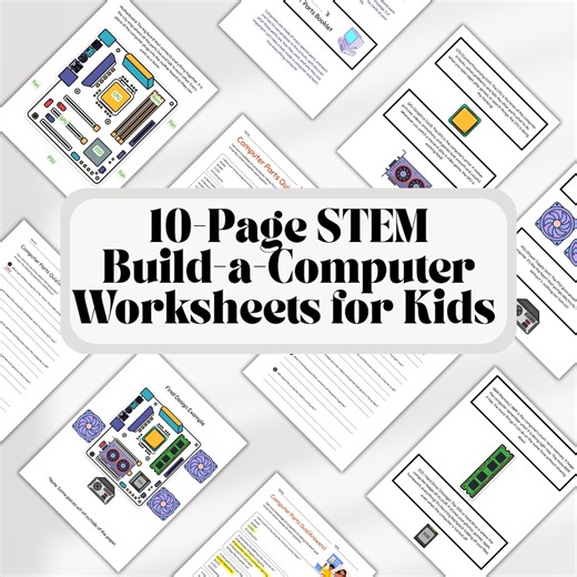 Build-a-computer STEM Worksheets: Cut & Paste Learning (PDF Download) - Etsy