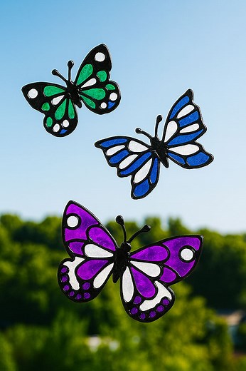 🦋 Stuck inside on a sunny day? Bring the butterflies to your window with this super fun kids craft! These DIY butterfly window clings are bold, beautiful, and stick like magic (no flying net required 😄). https://onelittleproject.com/butterfly-window-clings/ | One Little Project