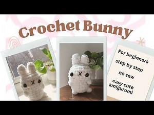How to crochet Miffy inspired small plush bunny. Easy slow step by step tutorial. Beginner friendly.