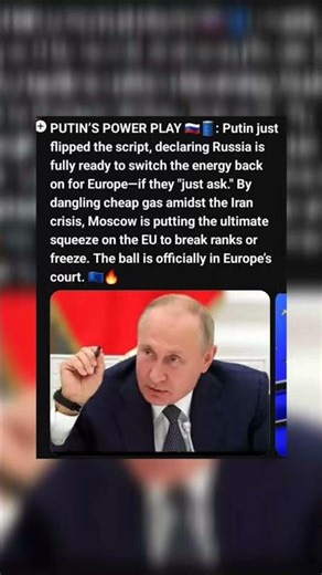 Putin just flipped the script, declaring Russia is fully ready to switch the energy back