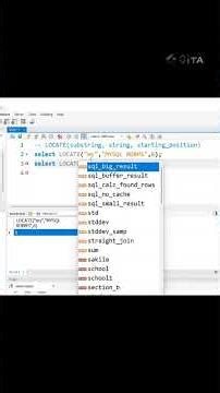 Locate function in MYSQL #mysql #mysqltutorials #mysql_workbench #sql #sqlcommands #databaseconcept