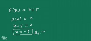 Find the zero of the polynomial in each of the following cases:... | Filo