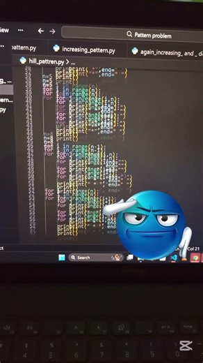 made pattern of Star #python #coding #pythonprogramming #totalgaming