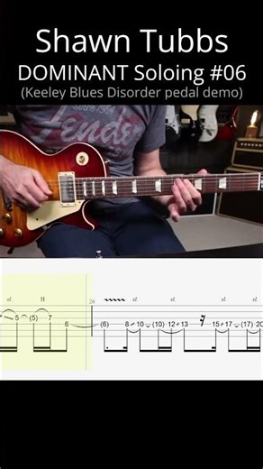 AWESOME Shawn Tubbs DOMINANT solo line #06 (Keeley Blues Disorder demo #tabs)