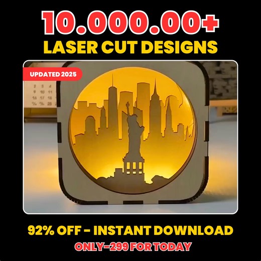 🚀 Turn your laser machine into a money-printing tool! Get 1 Million ready-to-use 2D & 3D laser designs—perfect for Glowforge, Xtool, Lightburn, Cricut & more. Create unlimited products, sell them anywhere, and keep 100% profit! 💰 Get instant Google Drive access commercial license today — only ₹299 (92% OFF)! 🔥 | Movo Packs