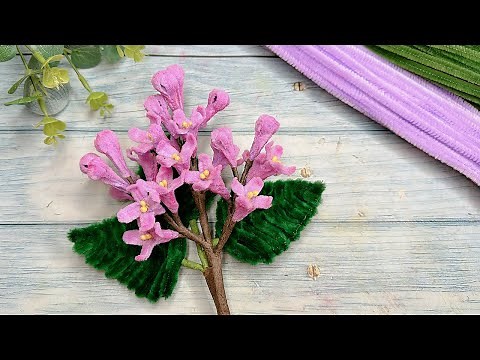 DIY Beautiful flowers with Pipe Cleaner - Pipe Cleaner Lilac flowers - DIY Chenille Wire Flowers