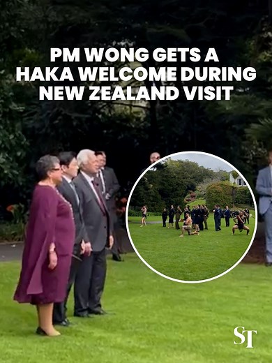 Prime Minister Lawrence Wong received a haka welcome during his visit to New Zealand. #haka #LawrenceWong #NewZealand #Singapore #StraitsTimes