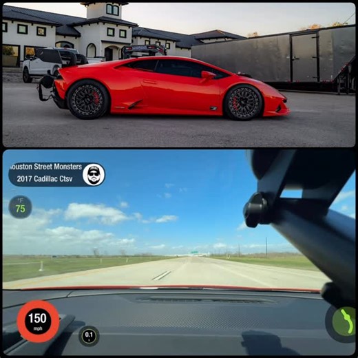 Houston Street Monsters on Instagram: "Had shared this on TikTok, 60-150 pull in my lambo.. People were pretty good timing and guessing what it did 60-130 n 100-150… BTW the van didnt stand a chance 😤😤😤"