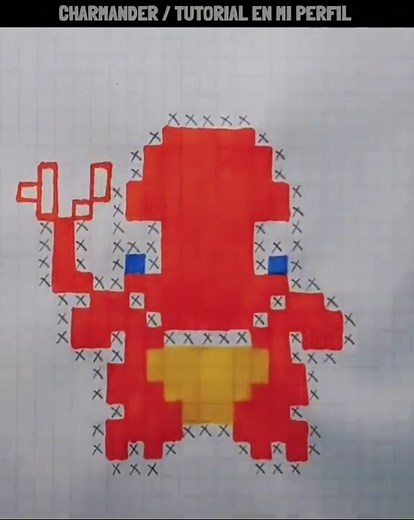 Charmander Fanart Drawing | Pixel Art de Fnaf