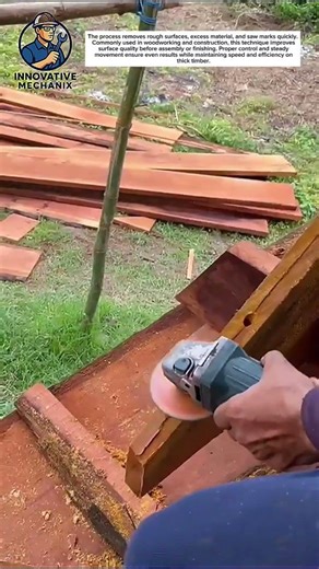 Wood Surface Smoothing with Angle Grinder | Fast Timber Finishing Technique