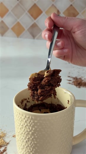When the peanut butter chocolate craving hits. This mug cake made with PBfit Classic is warm, cozy, and gone fast.