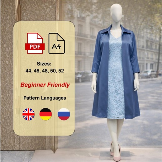Plus Size Dress & Coat Sewing Pattern Bundle PDF - Etsy