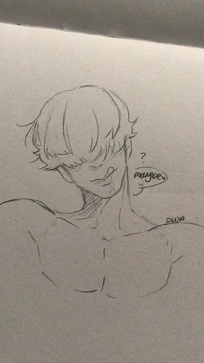 Creative Anime OC Interaction Drawing Sketch