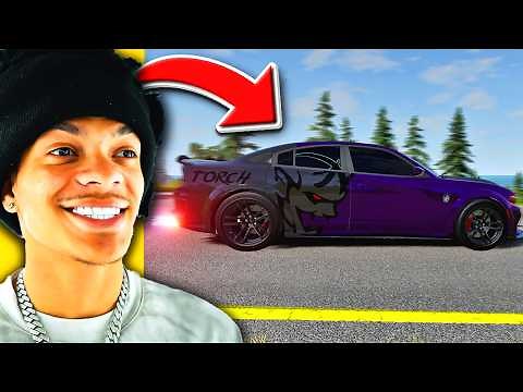 Driving SRT Len Purple Torch Hellcat Charger in BeamNG Drive