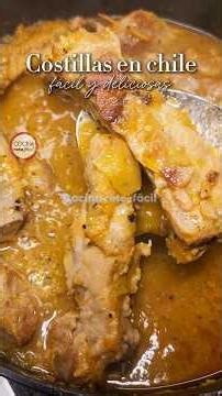 Costillas de puerco en chile | Receta fácil paso a paso
