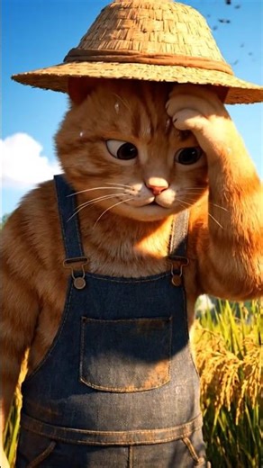 A Cat Harvesting Rice for Survival 🌾