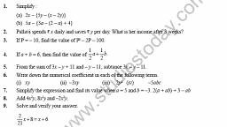 Class 7 Maths Algebraic Expressions Worksheet.PNG.png - Maths - Notes - Teachmint