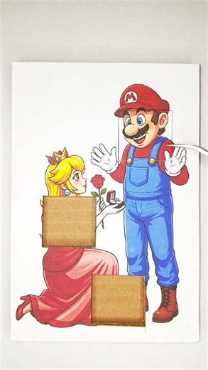 Mario's big surprise for Princess Peach 🎁 #mario #peach #animation