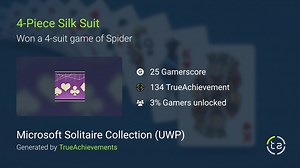 4-Piece Silk Suit achievement in Microsoft Solitaire Collection (UWP)