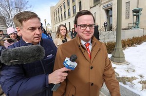 Michael O'Donnell, who was charged with wire fraud and money laundering, answers reporters' questions after a jury acquitted him Monday on most counts. Full video and story: https://trib.al/M5dzC6l | Wichita Eagle