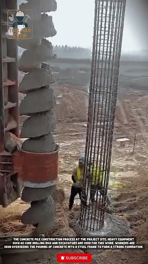 Bore Pile Foundation Process! Giant Soil Drilling Machine for Strong Foundation #construction #tools