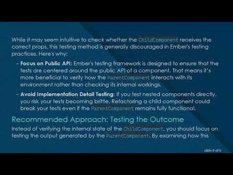 How to Effectively Test a ParentComponent in EmberJS: Best Practices for Component Testing