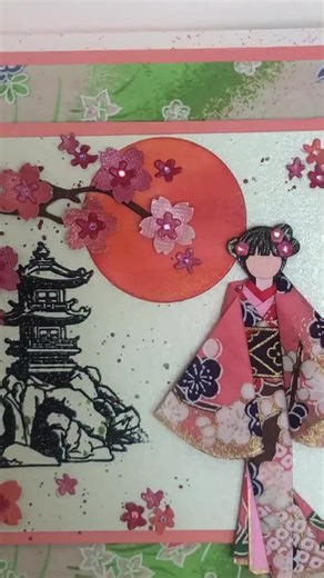 Origami Geisha Card: Handmade Cherry Blossom Japanese Design, Kimono Doll - Etsy