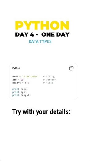 Day 4 Python | Data Types Explained | Beginner Coding Series